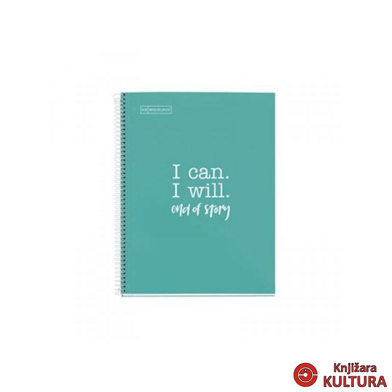 SVESKA A4 80 KARO 90G MESSAGES TURQUOISE MR 46585MR 