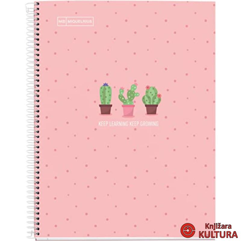 SVESKA A5 80 SQU. 90G CACTUS PINK 