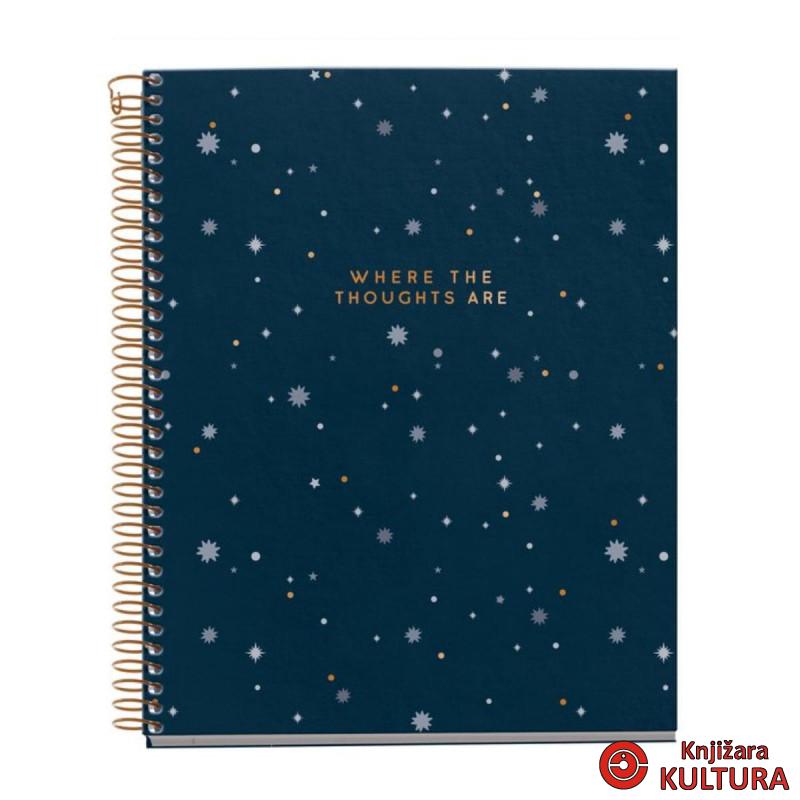 SVESKA A5 120 SQU THOUGHTS MIDNIGHT 