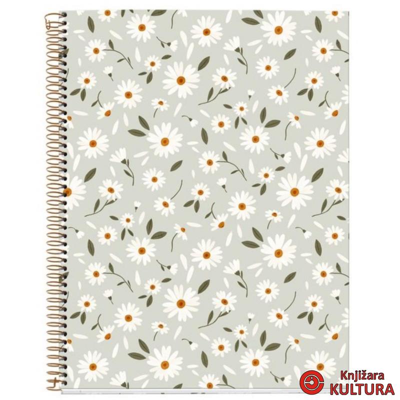 SVESKA A4 120 HOR GREEN SP.FLOWERS 