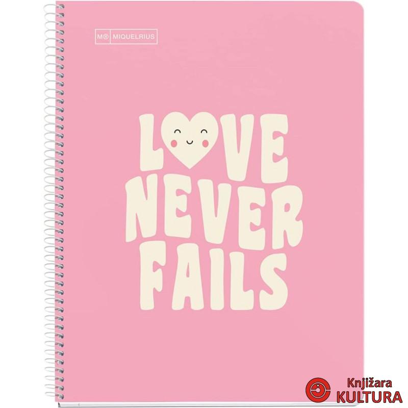 SVESKA A4 80 DOTS 90G MESSAGES PINK 