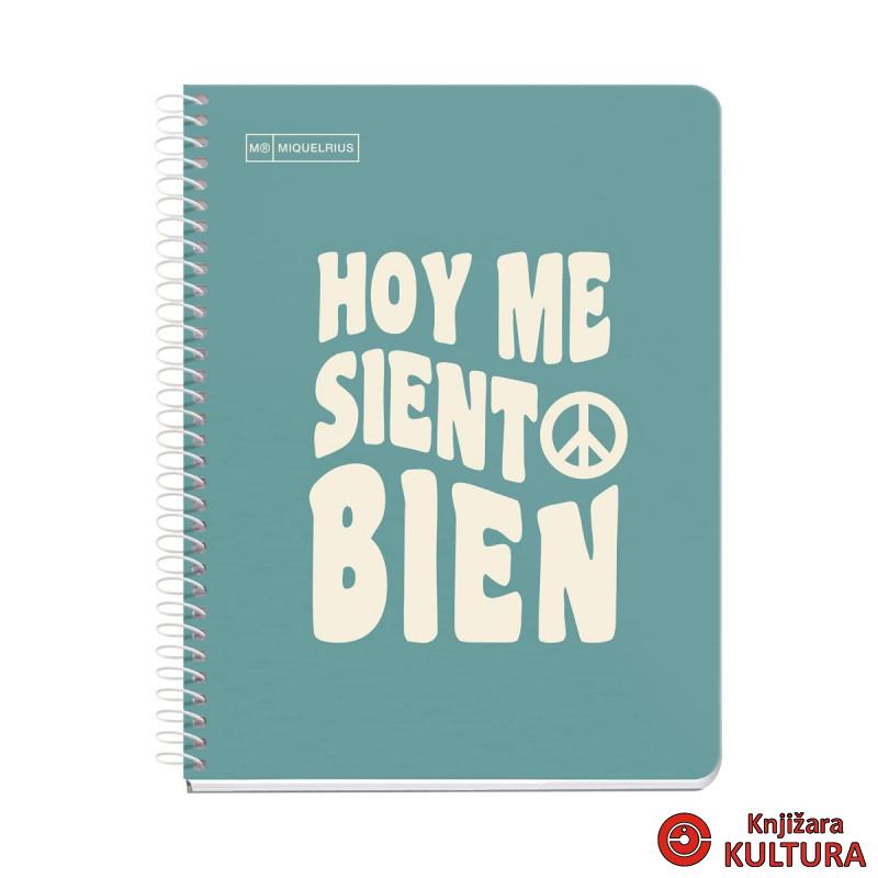 SVESKA A5 100 HOR 90G MESSAGES TURQUOISE 