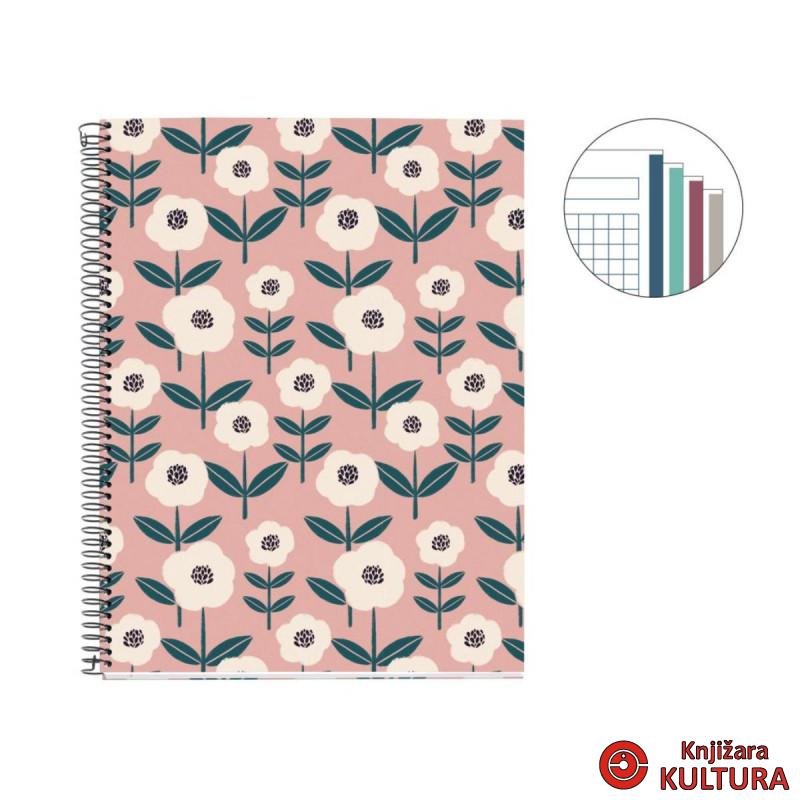 SVESKA A4 A4 100 SQU PINK KEEP IT SIMPLE 