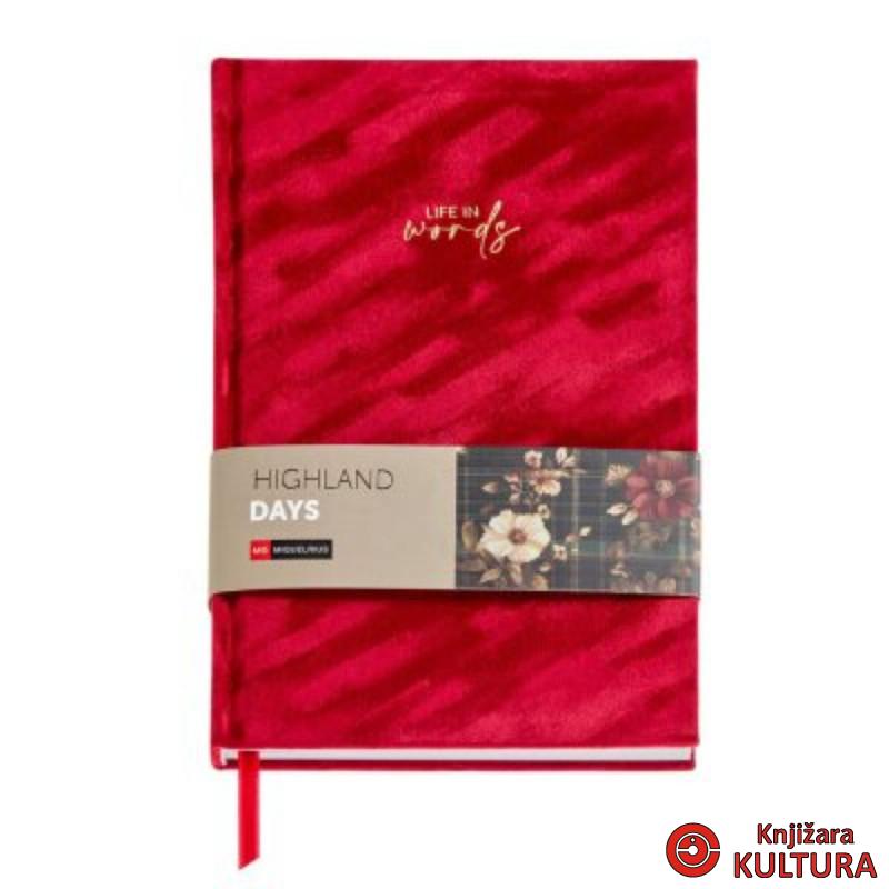 SVESKA A5 PLAIN RED VELVET H.DAYS MR8293 