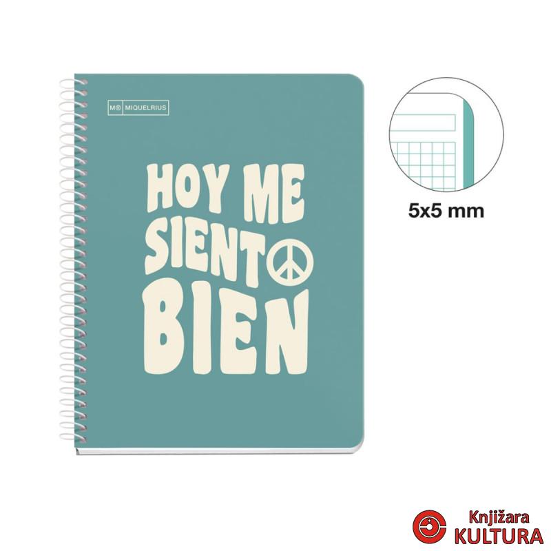 SVESKA A5 100 SQU 90G MESSAGES TURQUOISE 