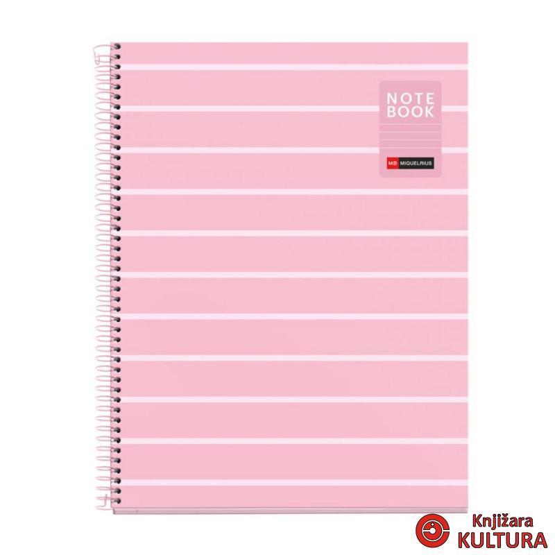 SVESKA A4 80 HOR BETWEEN THE LINES PINK 