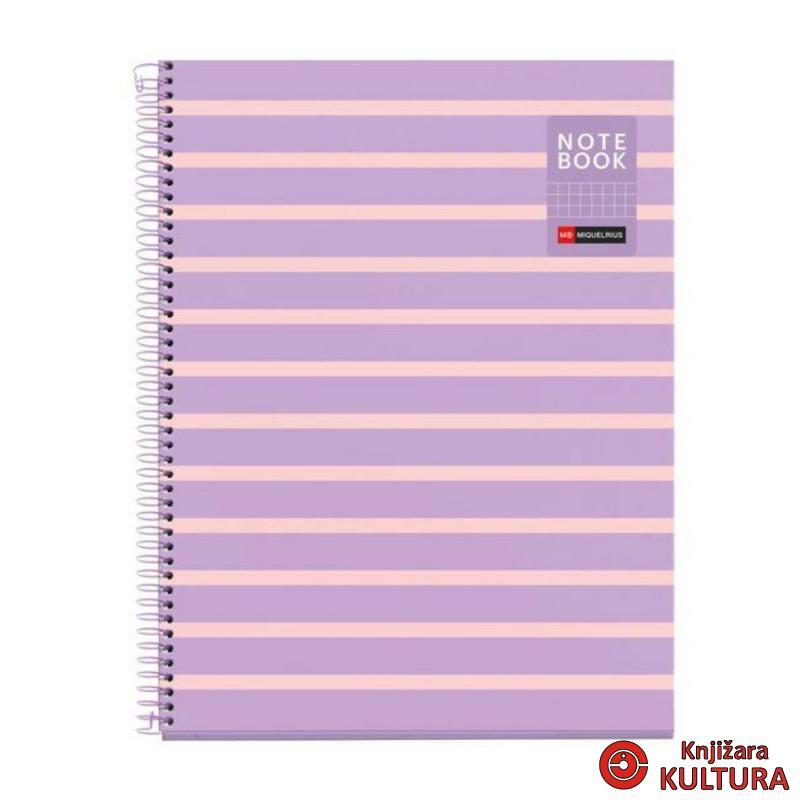 SVESKA A4 80 SQU BETWEEN THE LINES MAUVE 