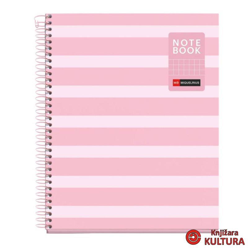 SVESKA A5 80 SQU BETWEEN THE LINES PINK 