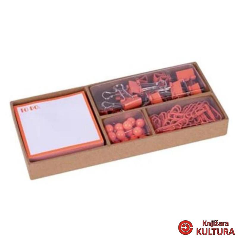 KANCELARIJSKI SET FLUOR ORANGE APLI 