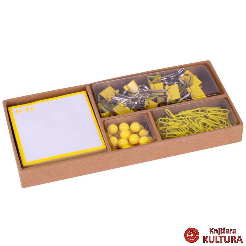 KANCELARIJSKI SET FLUOR YELLOW APLI 