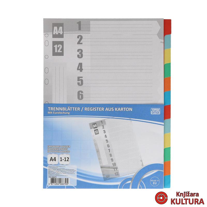 INDEX TTO1-12 A4 KARTONSKI BOJA 