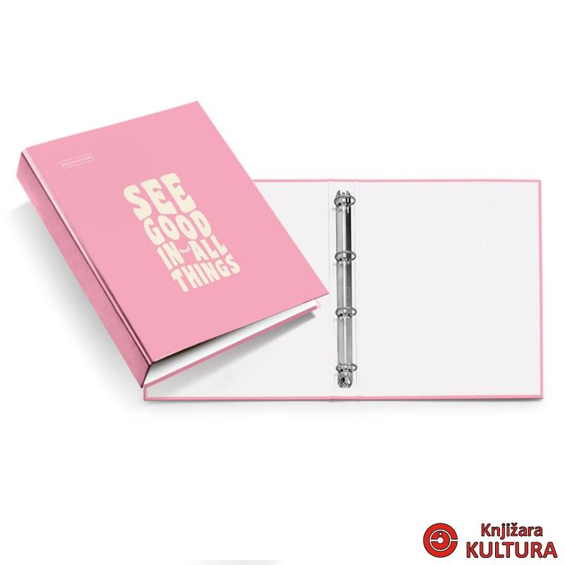 PINK FASCIKLA W/ O40MM RINGS MESSAGES PIN 
