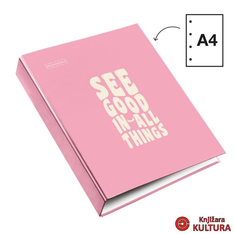 PINK FASCIKLA W/ O40MM RINGS MESSAGES PIN 