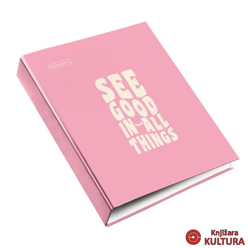 PINK FASCIKLA W/ O40MM RINGS MESSAGES PIN 