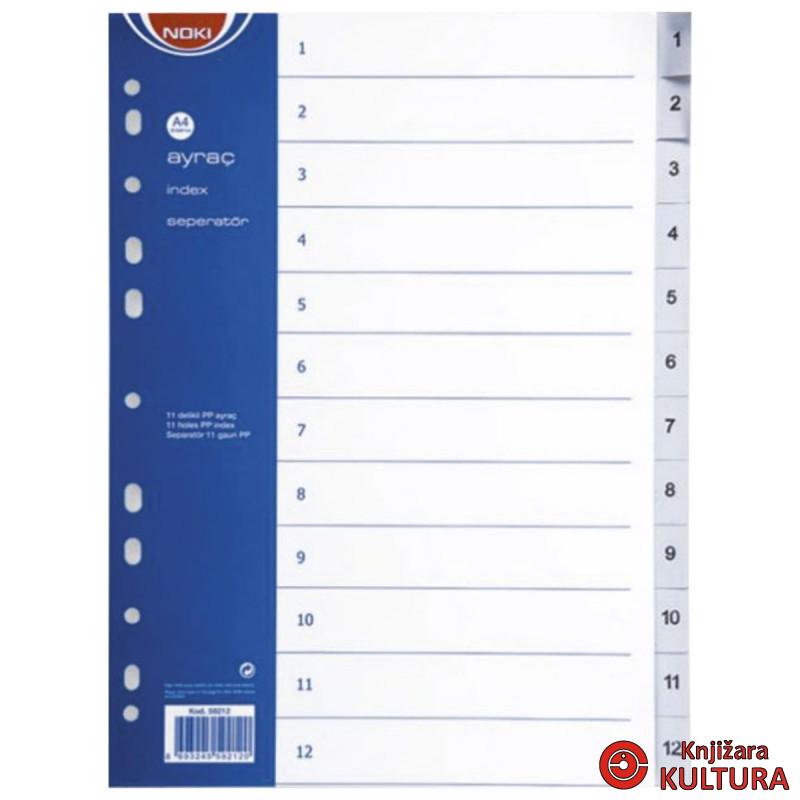 LIST ULOŽNI A4 1-12 SIVI FORNAX 