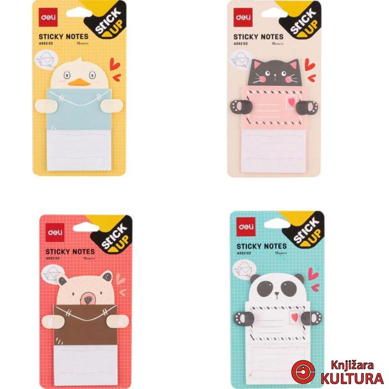 STIKER BLOK  - PISMO DELI 76x101mm, 15 LISTA, 4 NEON BOJE EA55202 