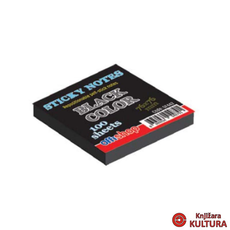 POST IT CRNI  OFFISHOP 75X75 100SHEETS 