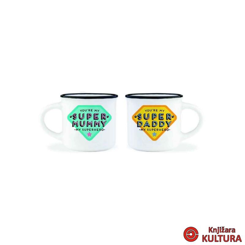 ŠOLJE ZA KAFU 2/1 SUPER MUMMY AND SUPER DADDY 