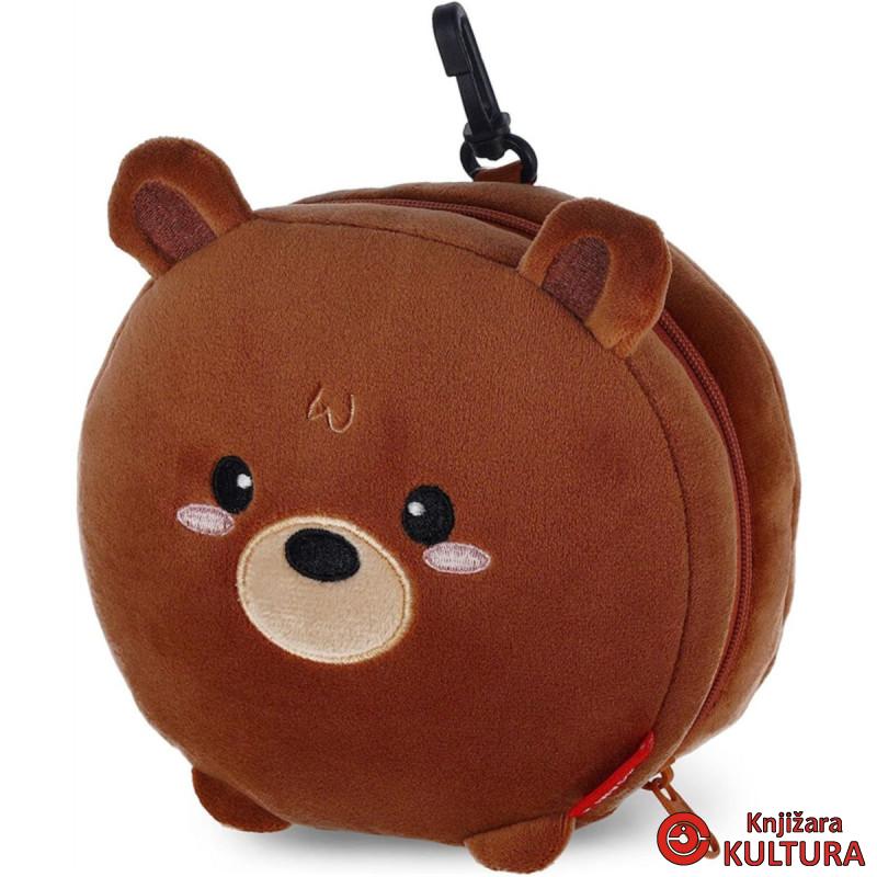 TRAVEL PILLOW WITH EYE MASK MY TRAVEL BUDDY TEDDY BEAR 