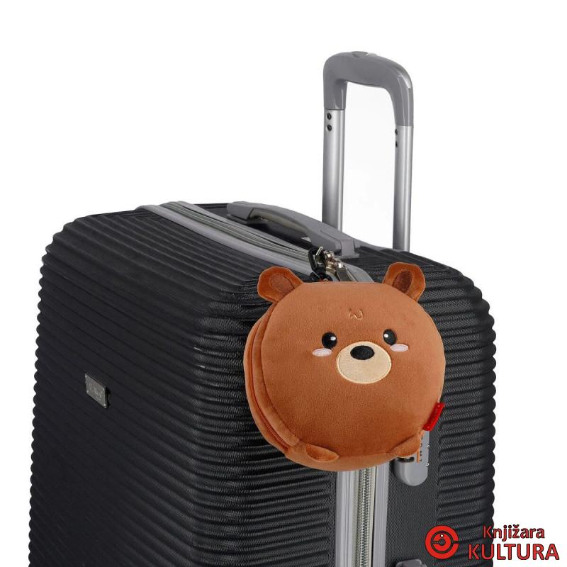 TRAVEL PILLOW WITH EYE MASK MY TRAVEL BUDDY TEDDY BEAR 