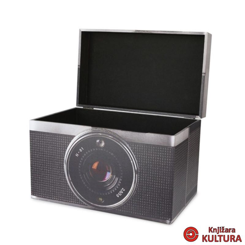 Kutija za odlaganje, Vintage, camera, with lid, wood 