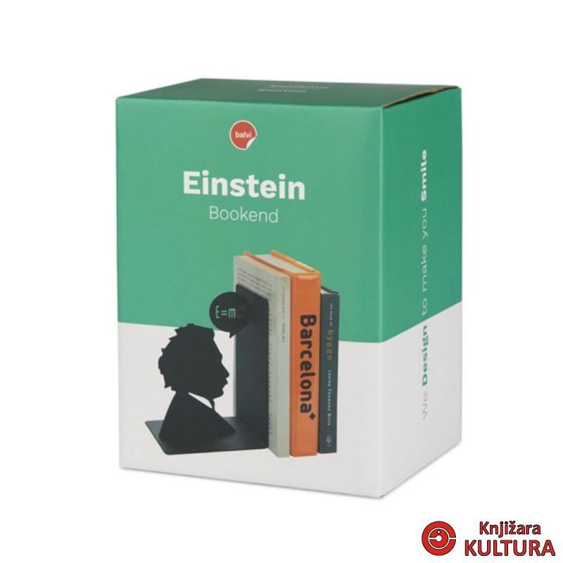 Držač za knjige, Einstein, crni, metal 