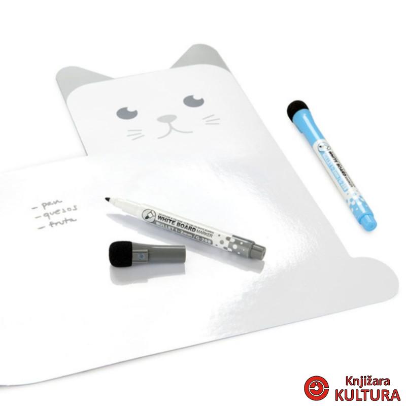 Magnetna tabla za frižider, Meow!, with 2 markers 