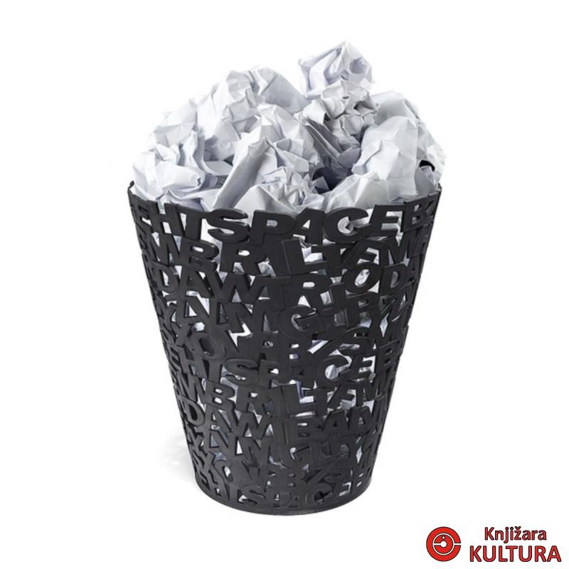 Korpa za otpatke, Letters, crni, plastic 