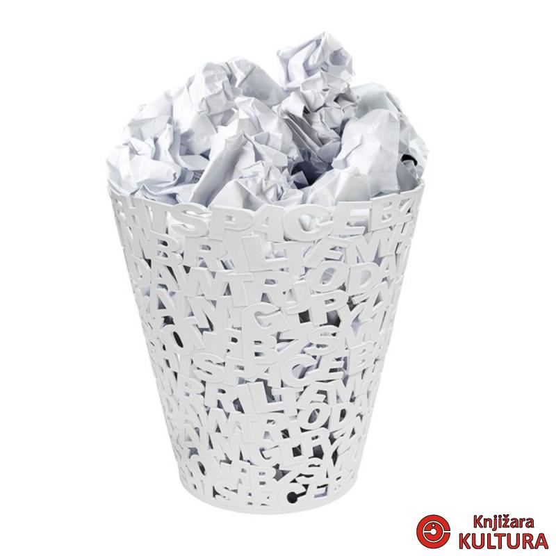 Korpa za otpatke, Letters, bijeli, plastic 