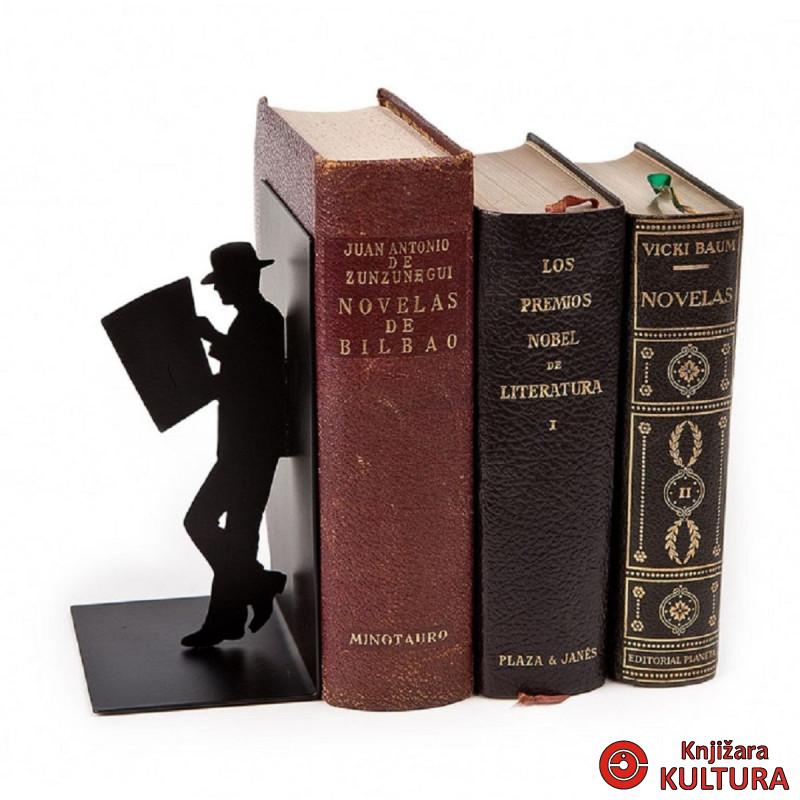 Držač za knjige, The Reader, crni, metal 