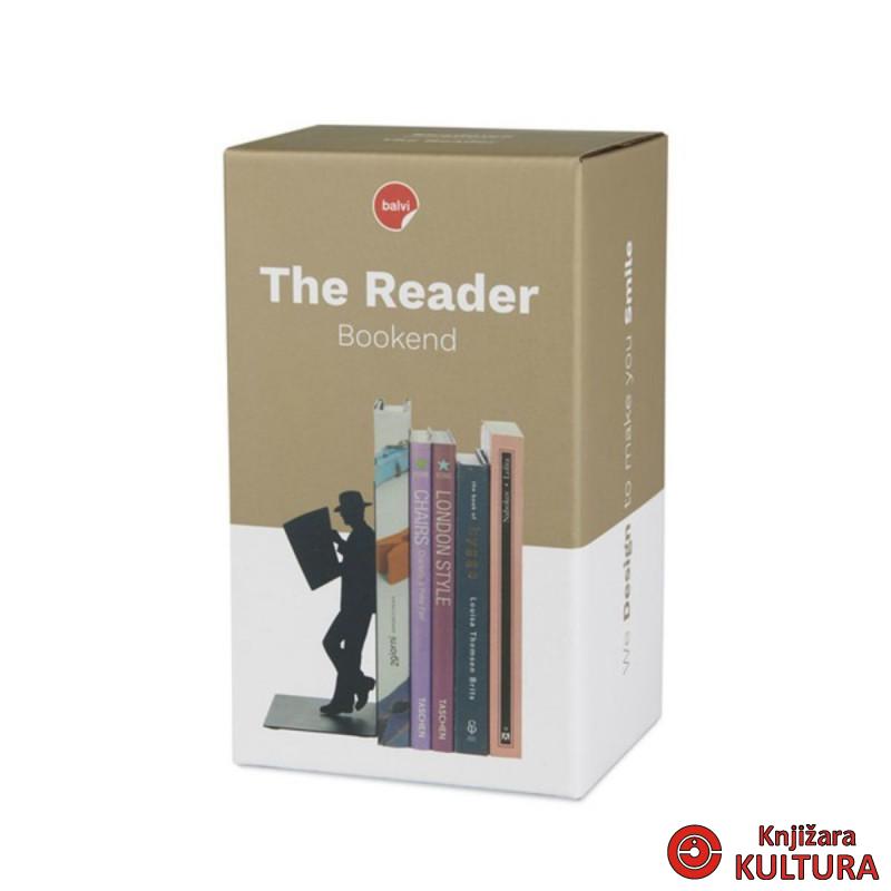 Držač za knjige, The Reader, crni, metal 