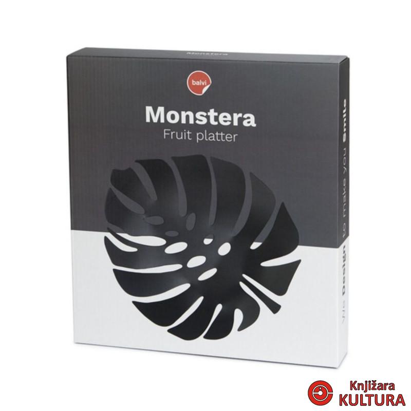 Korpa za voće, Monstera, crni, metal 