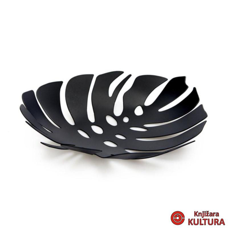 Korpa za voće, Monstera, crni, metal 