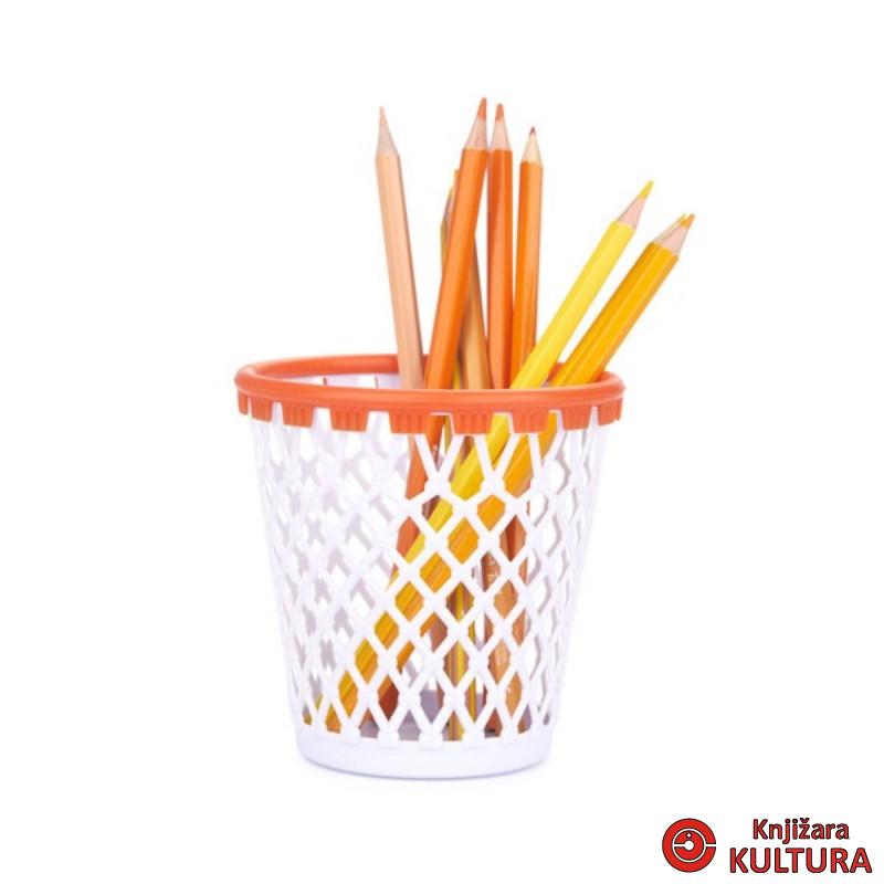 Čaša za olovke, Basket, bijeli, plastic 