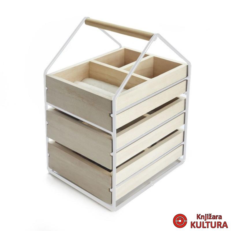 Organizer za nakit, House, bijeli, wood/metal 