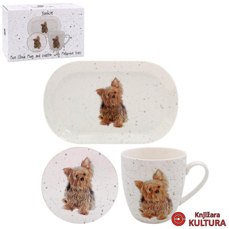 SET ŠOLJA PODMETAČ I TACNA YORKIE LP95617 