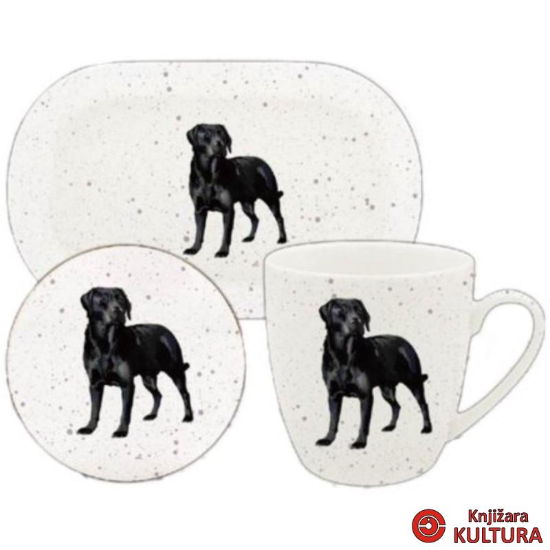 SET ŠOLJA PODMETAČ I TACNA BLACK LAB LP95610 