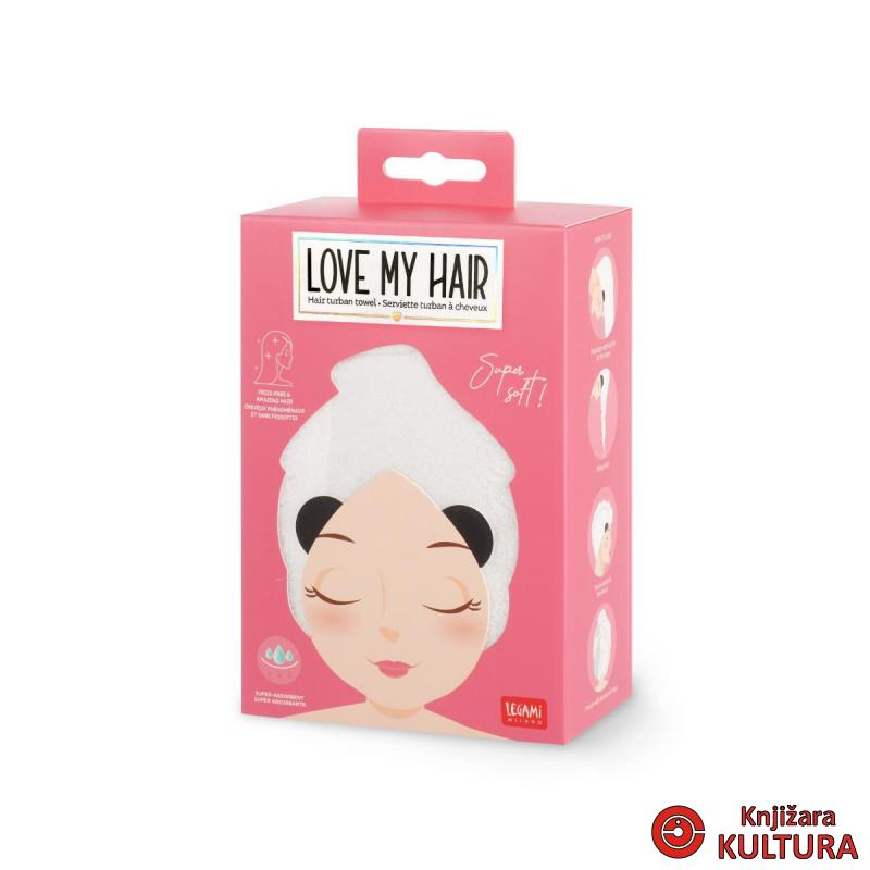 PEŠKIR ZA GLAVU - LOVE MY HAIR - PANDA 
