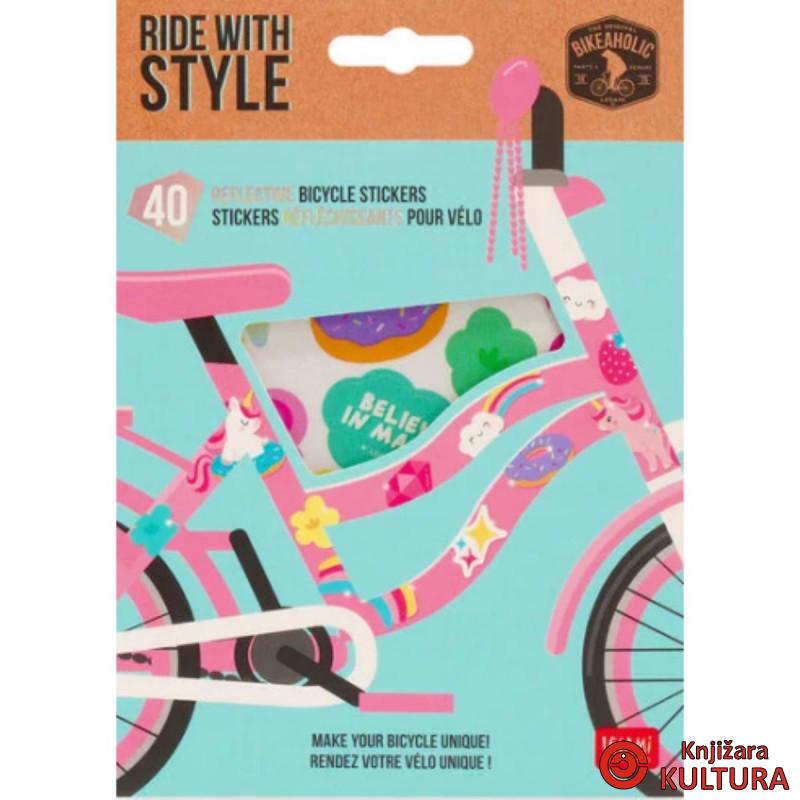 RAFLEKTUJUĆE NALJEPNICE ZA BICiKL - RIDE WITH STYLE -UNICORN 