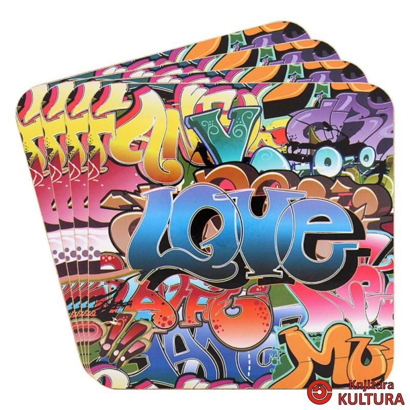 GRAFFITI PODMETAČ SET 4 LP95529 
