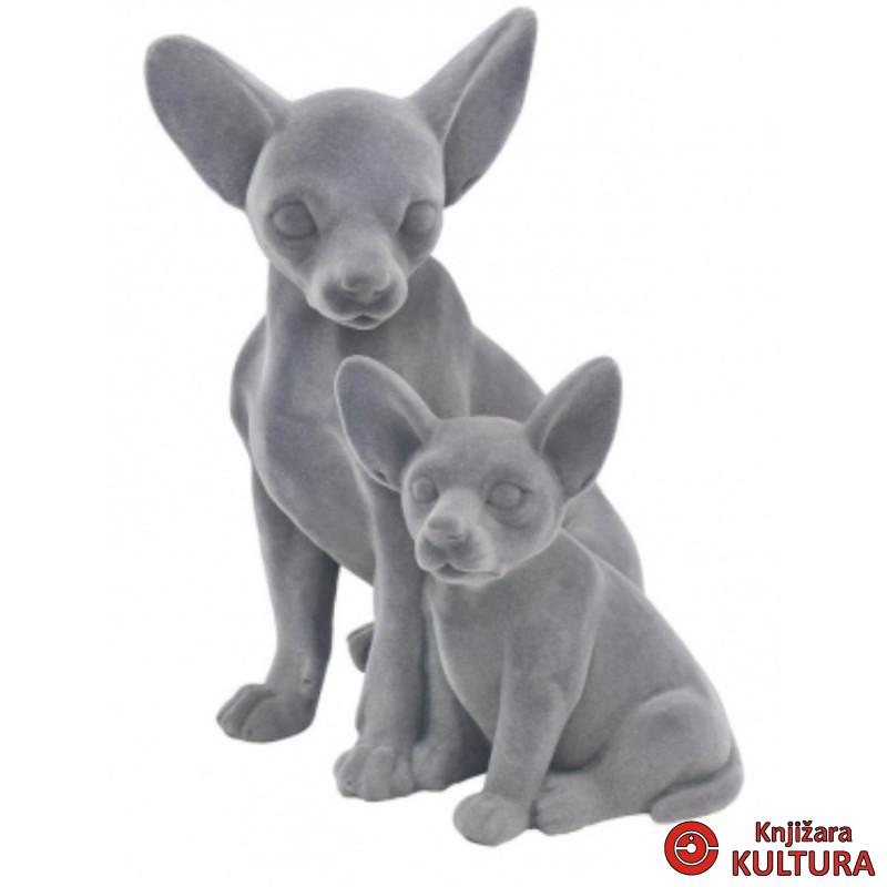 FIGURA GREY VELVET TWIN CHIHUAHUAS LP48344 