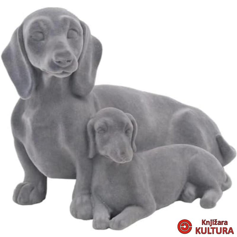 FIGURA GREY VELVET TWIN DACHSHUNDS LP48345 