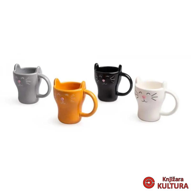 ŠOLJE ZA KAFU KERAMIČKA SET 4/1 MEOW 