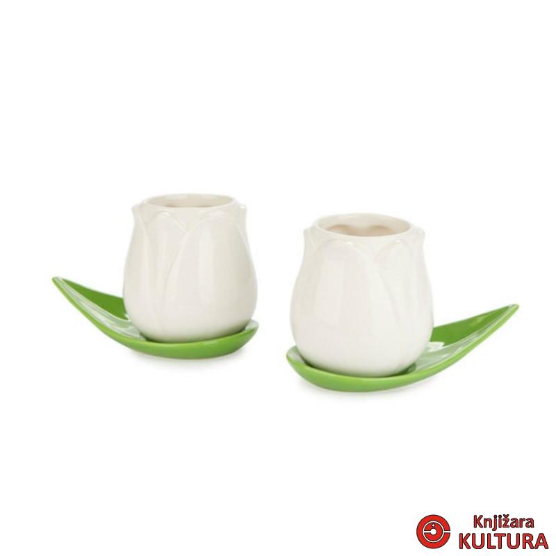 SET ZA KAFU TULIP 2/1 BIJELI KERAMIKA 