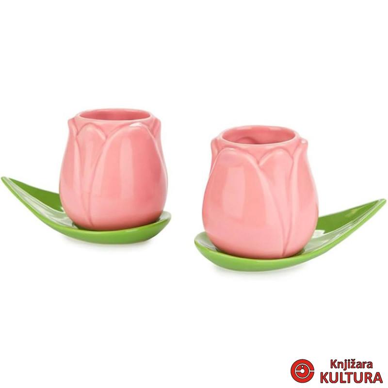 SET ZA KAFU TULIP 2/1 PINK, KERAMIKA 