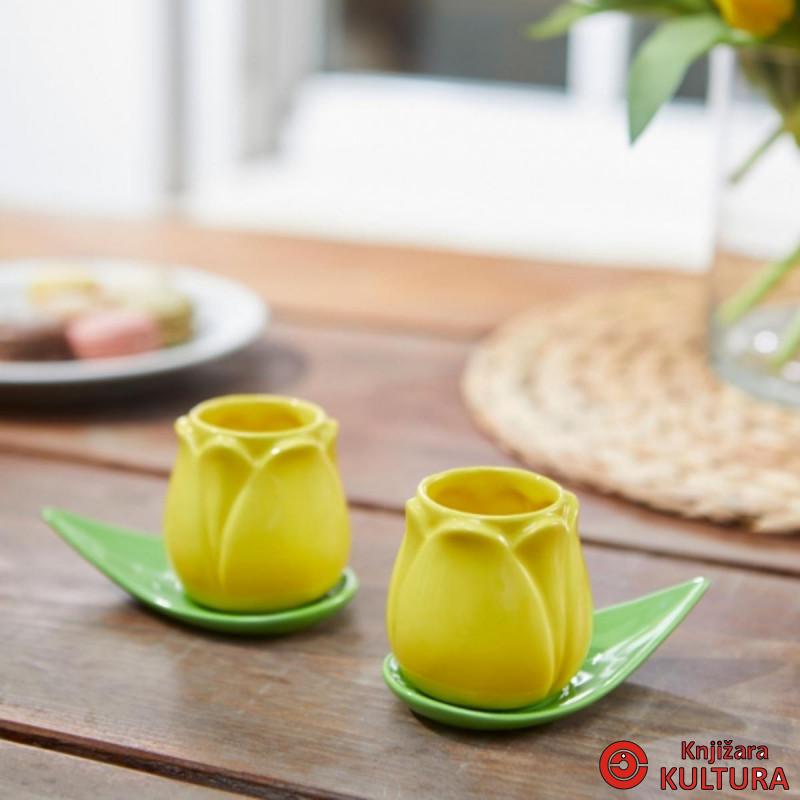 ŠOLJE ZA KAFU SET ,Tulip,yellow,x2,ceramic 