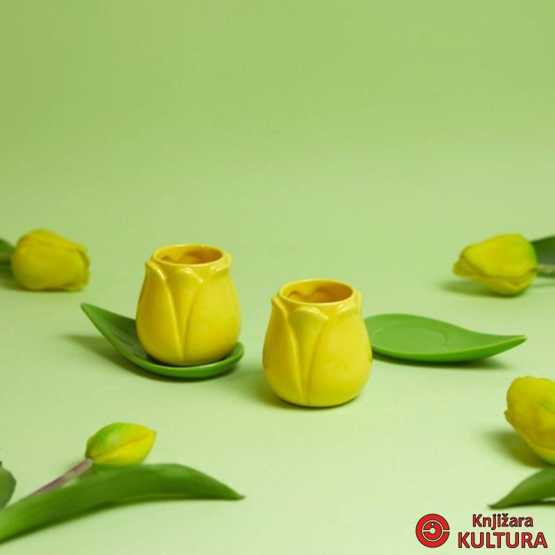 ŠOLJE ZA KAFU SET ,Tulip,yellow,x2,ceramic 