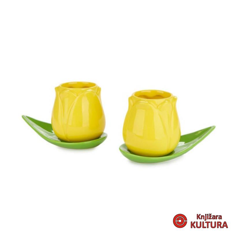 ŠOLJE ZA KAFU SET ,Tulip,yellow,x2,ceramic 