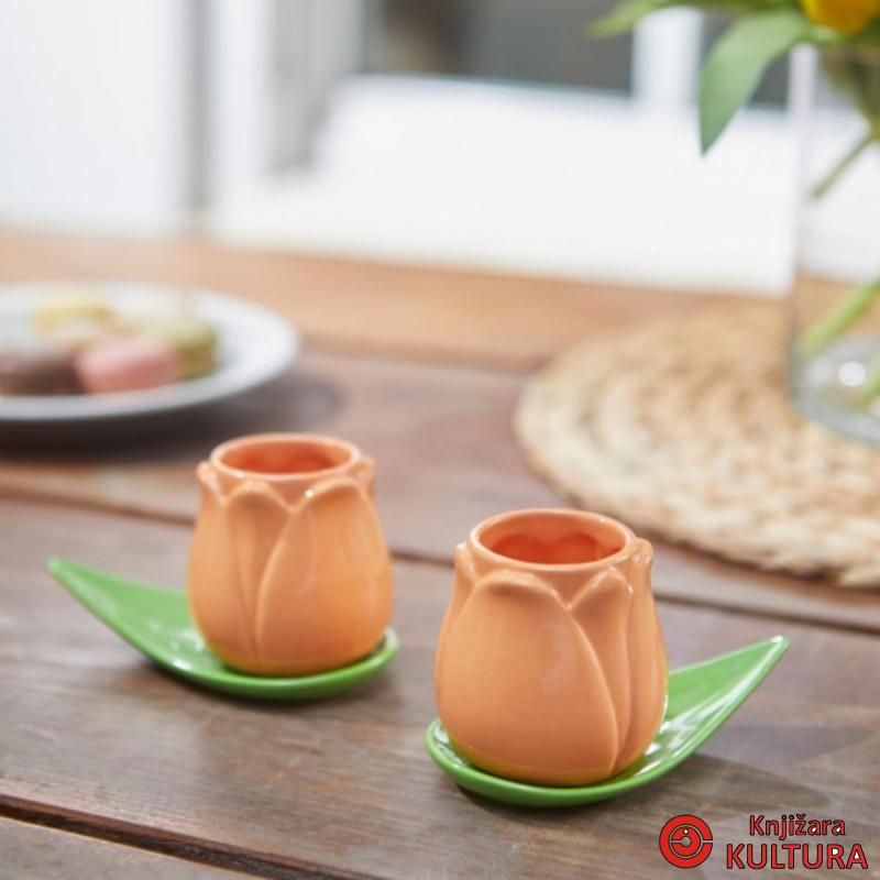 ŠOLJE ZA KAFU SET ,Tulip,orange,x2,ceramic 