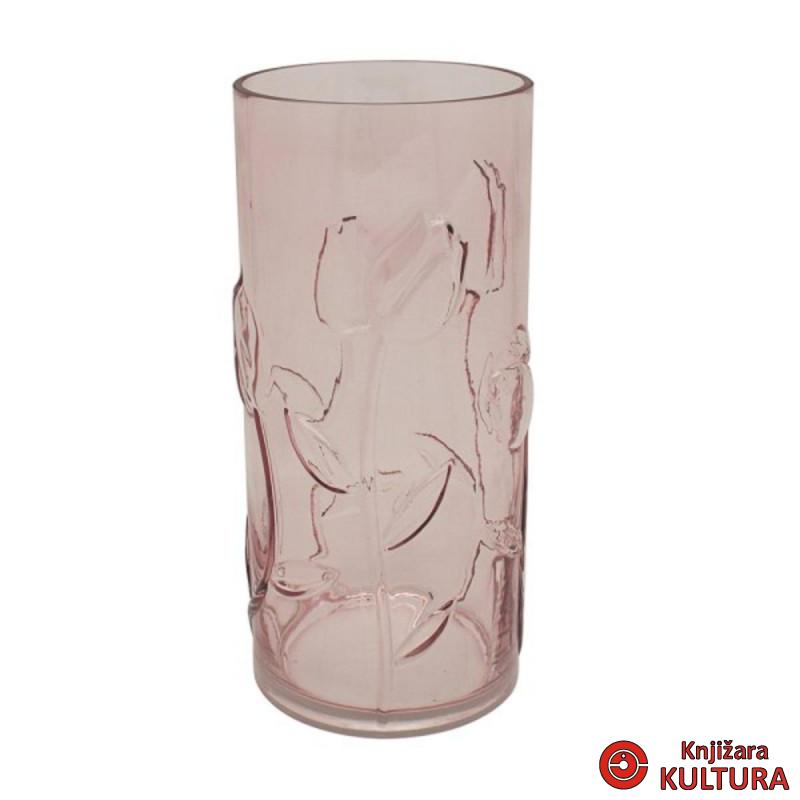 VAZNA STAKLENA PINK FLORAL L LP75770 